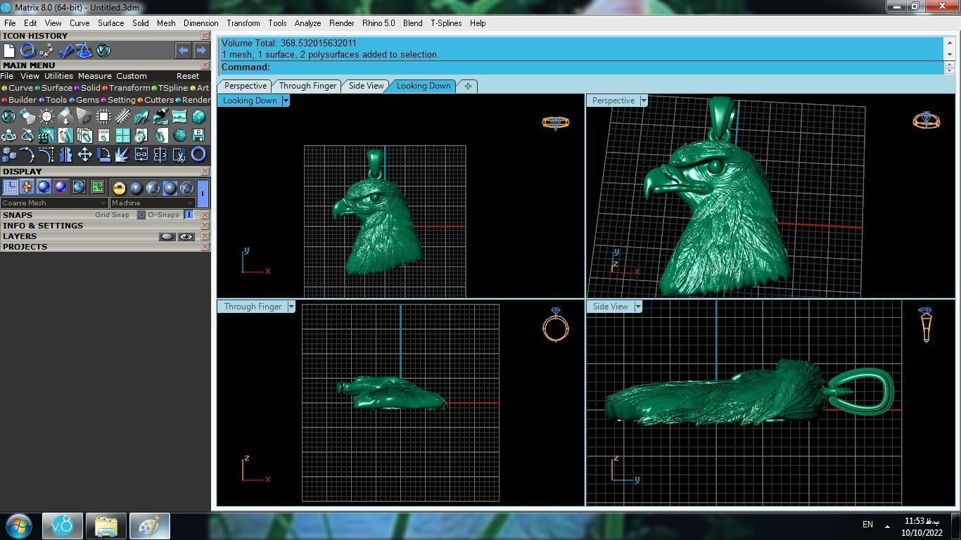 Eagle Pendant 3D print model_3