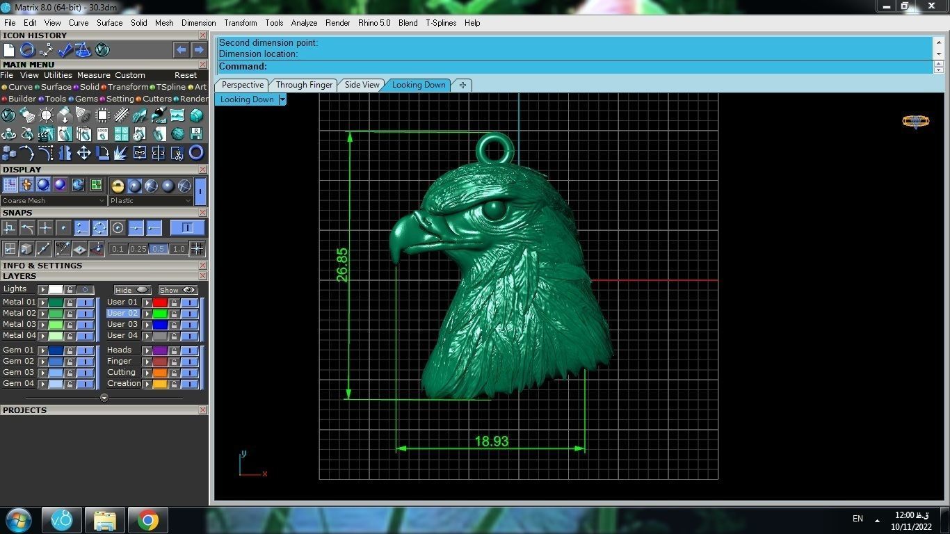 Eagle Pendant 3D print model_6