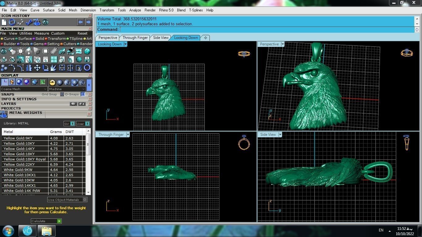 Eagle Pendant 3D print model_2