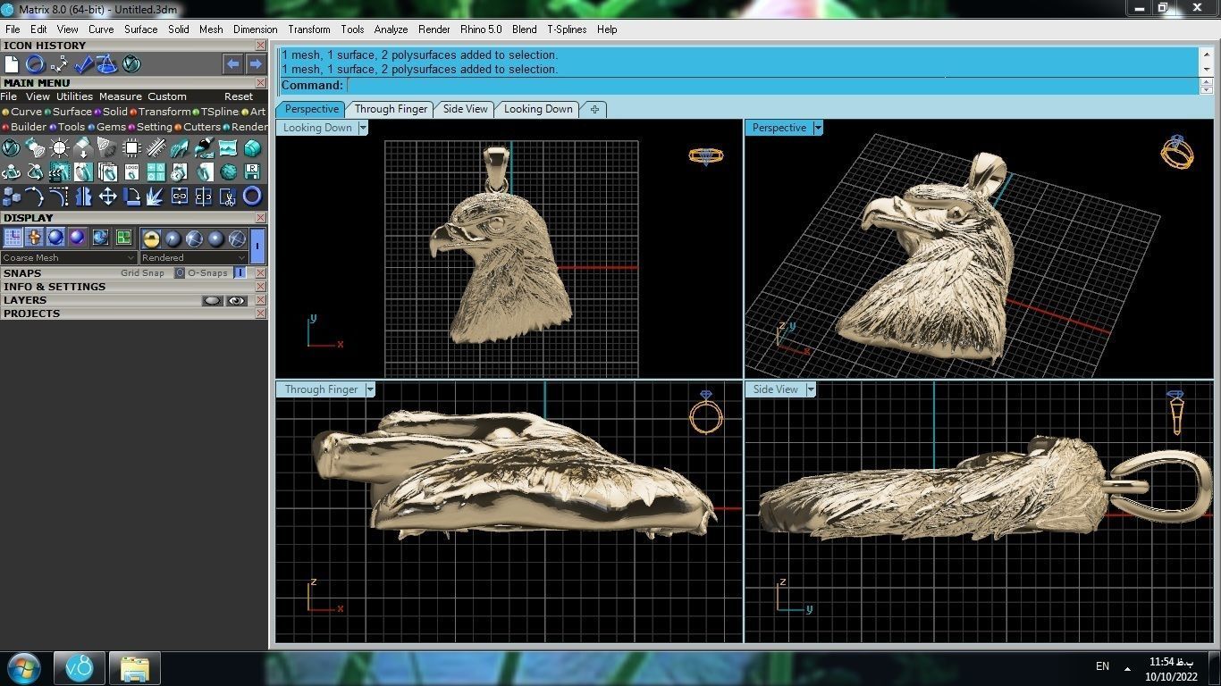 Eagle Pendant 3D print model_4