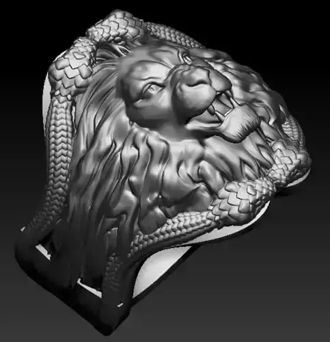 lion and snake ring