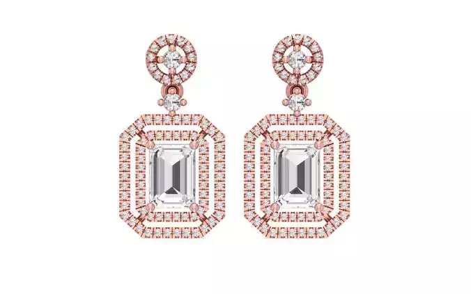 Women Drop  Earrings 3dm STL OBJ FBX Renders Details 3D print model