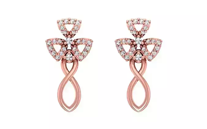 Women Drop  Earrings 3dm STL OBJ FBX Renders Details 3D print model