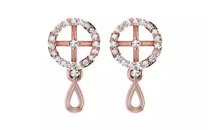 Women Drop  Earrings 3dm STL OBJ FBX Renders Details