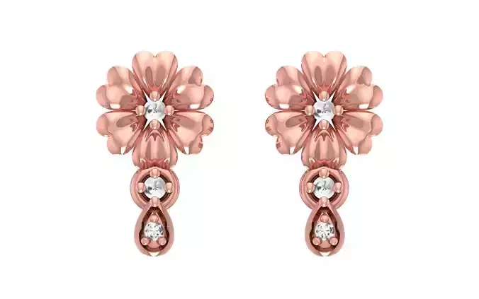 Women Drop  Earrings 3dm STL OBJ FBX Renders Details 3D print model