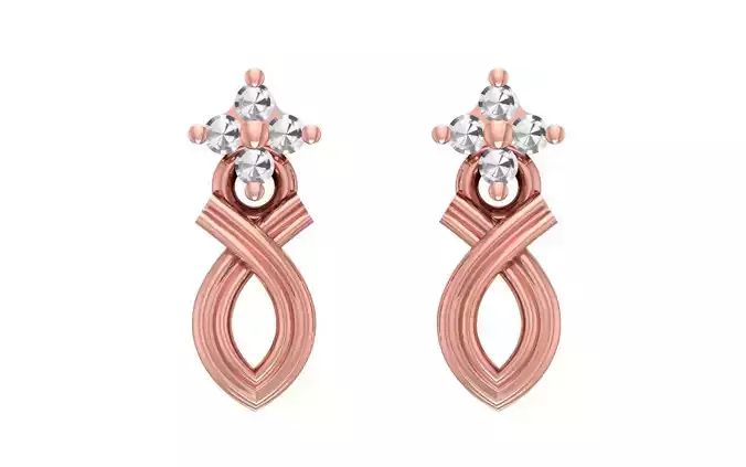 Women Drop  Earrings 3dm STL OBJ FBX Renders Details 3D print model