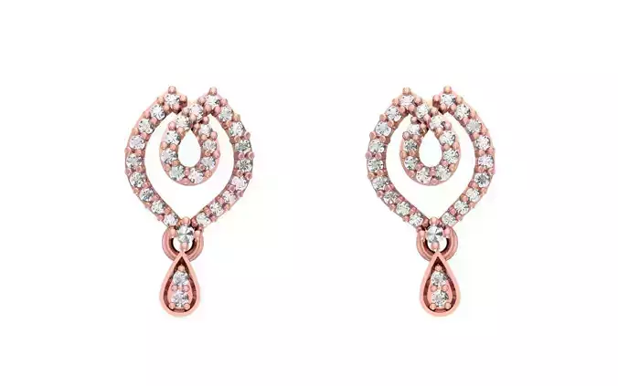 Women Drop  Earrings 3dm STL OBJ FBX Renders Details