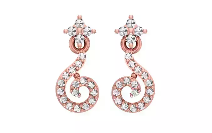 Women Drop  Earrings 3dm STL OBJ FBX Renders Details 3D print model