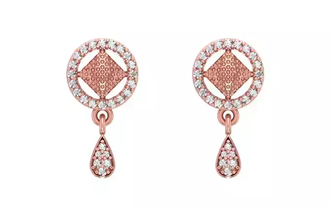 Women Drop  Earrings 3dm STL OBJ FBX Renders Details 3D print model