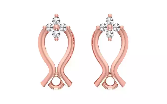 Women Drop  Earrings 3dm STL OBJ FBX Renders Details 3D print model