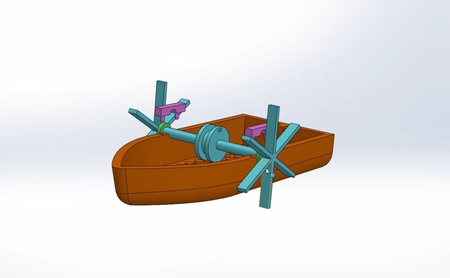 Rubber Band Boat 3D print model_4