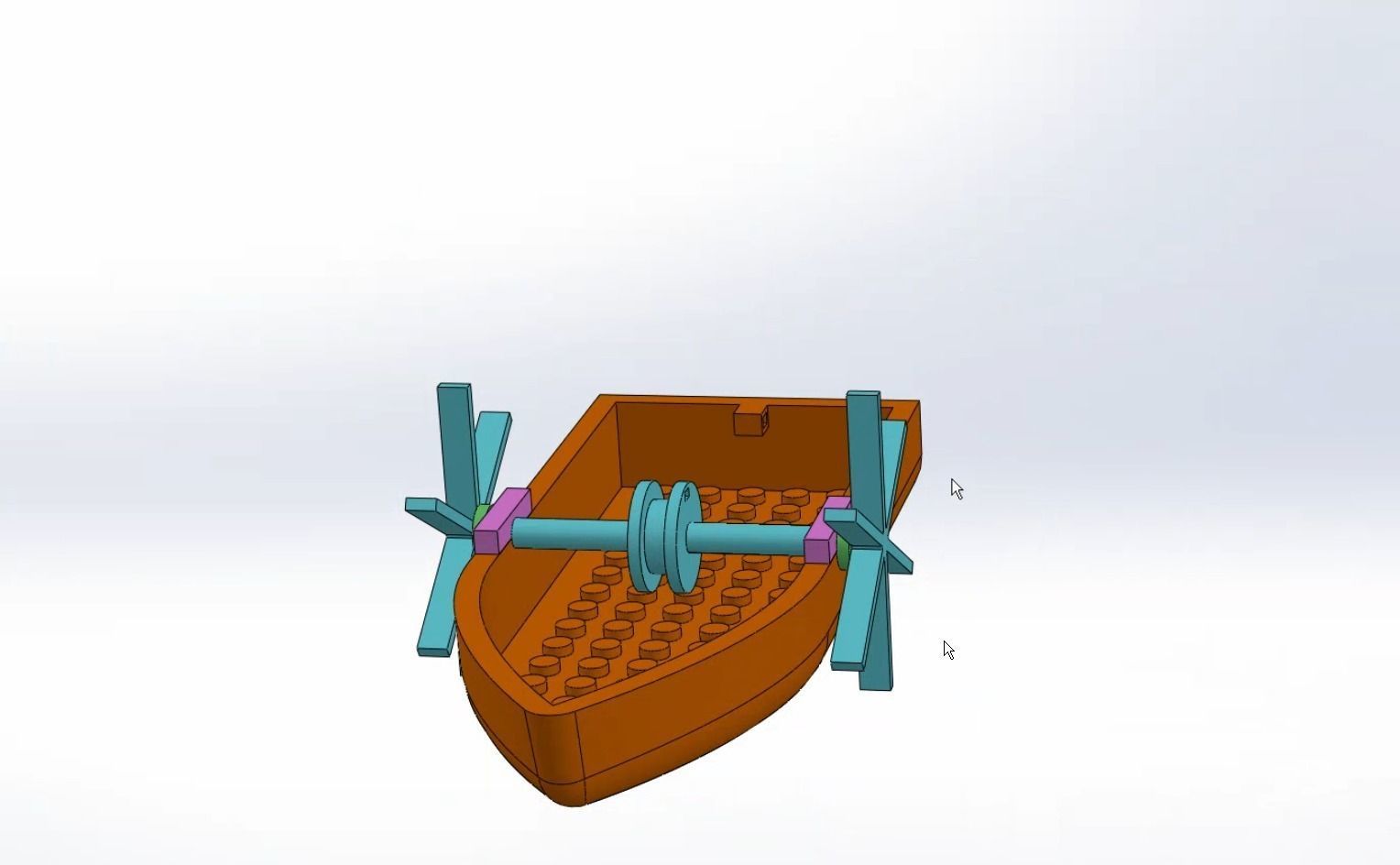 Rubber Band Boat 3D print model_3
