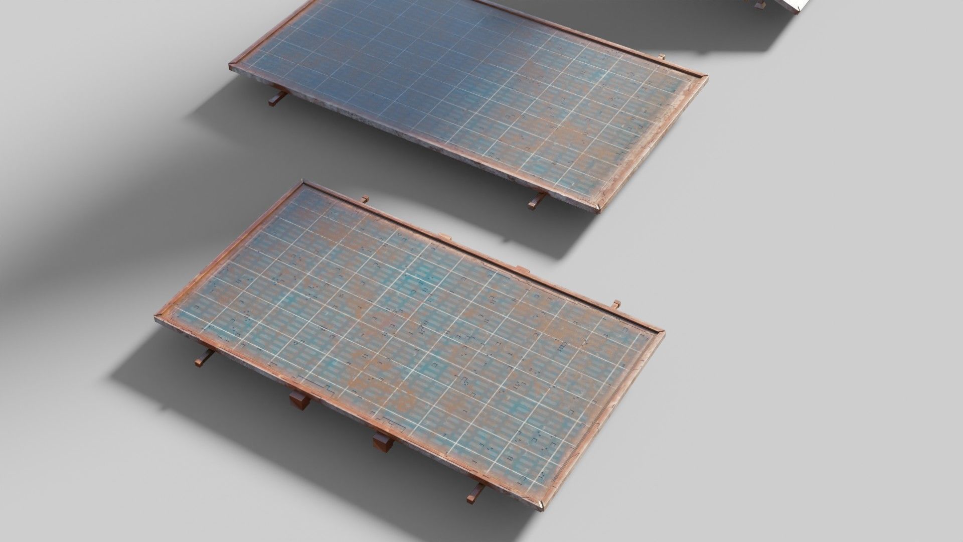 solar panels with clean and dirty textures Low-poly 3D model_1