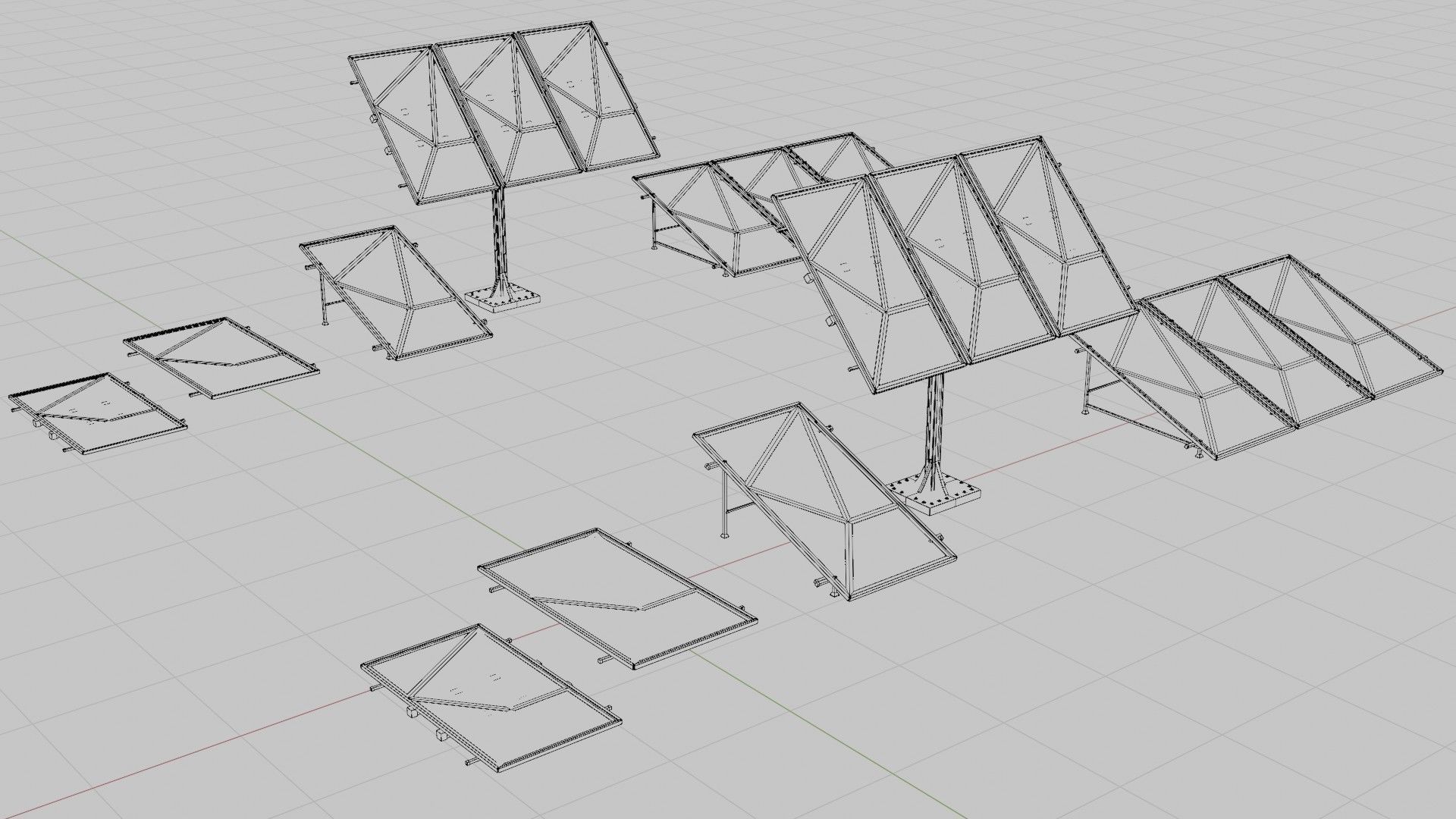 solar panels with clean and dirty textures Low-poly 3D model_15