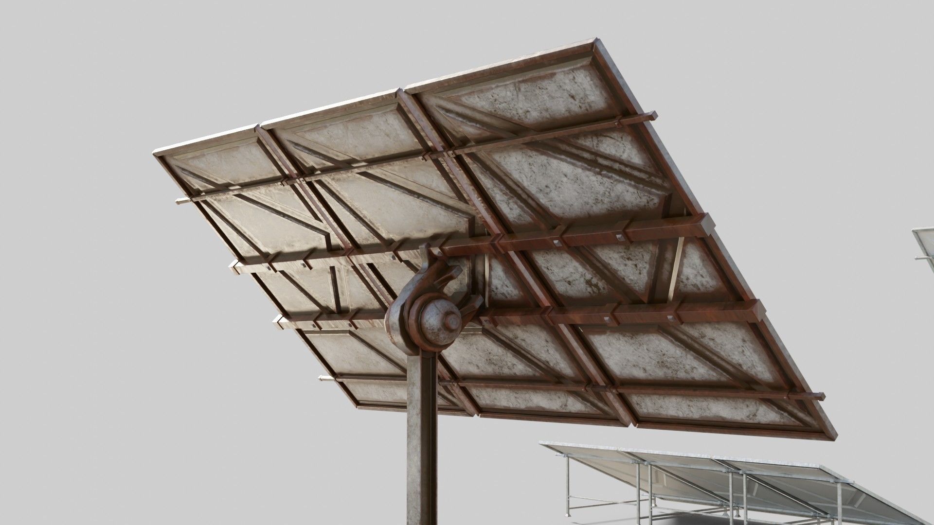 solar panels with clean and dirty textures Low-poly 3D model_9
