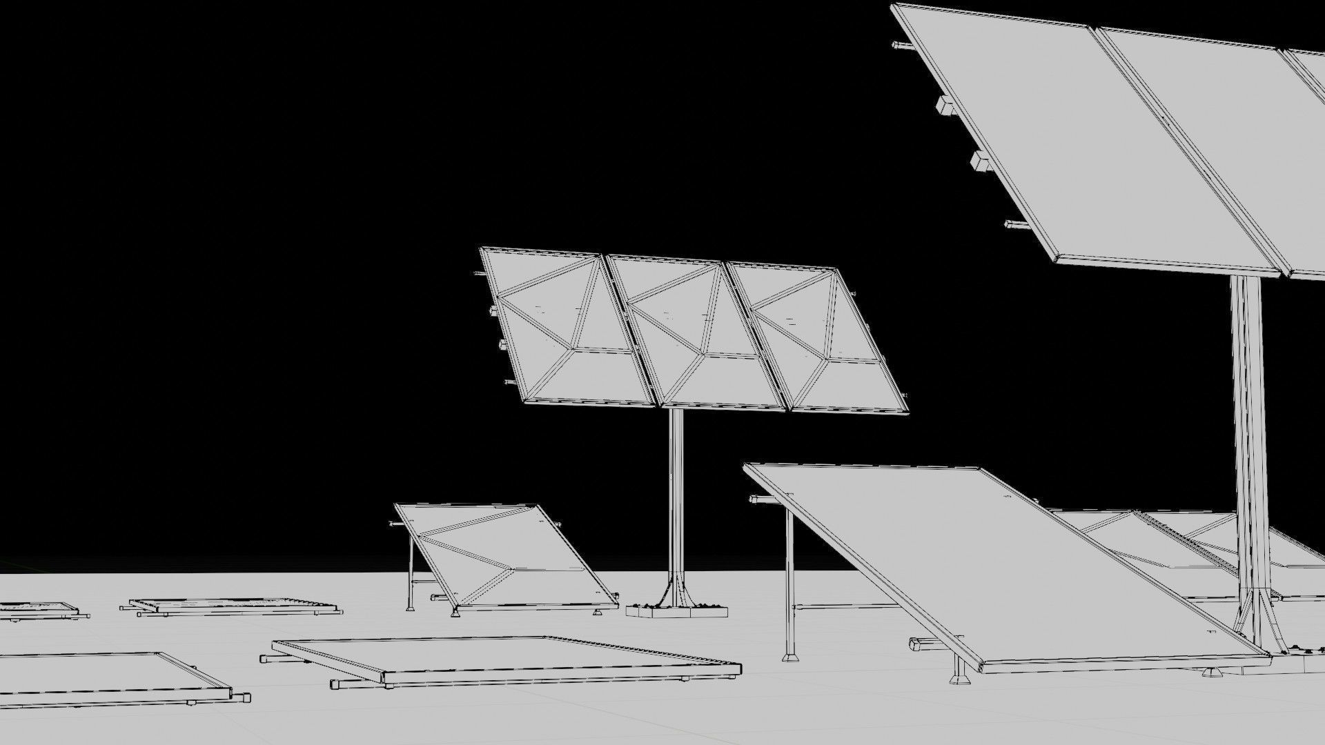 solar panels with clean and dirty textures Low-poly 3D model_16