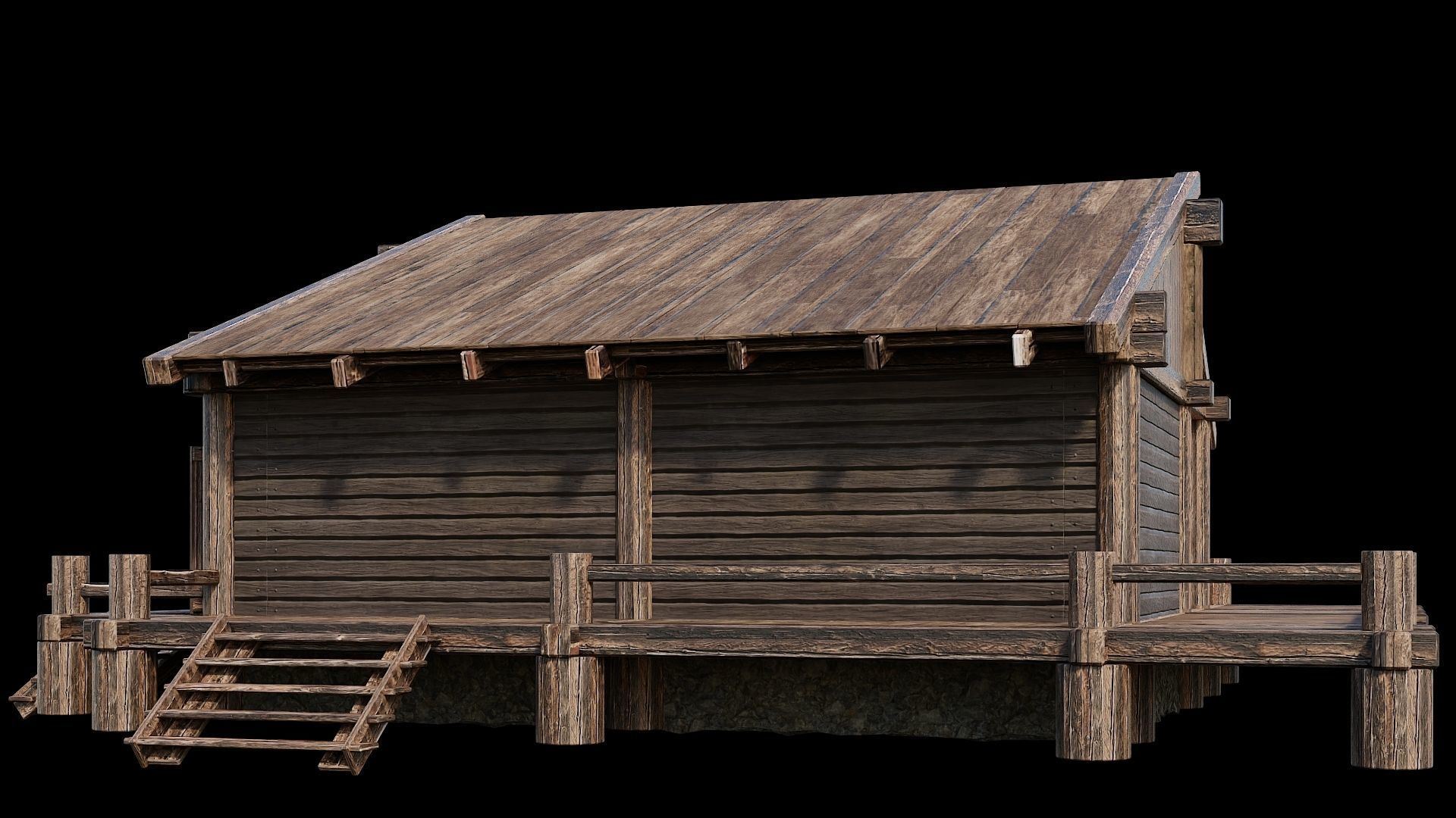 Medieval Houses Pack 13-14-15-16-17-18 - 4K Textures Game Ready Low-poly 3D model_67