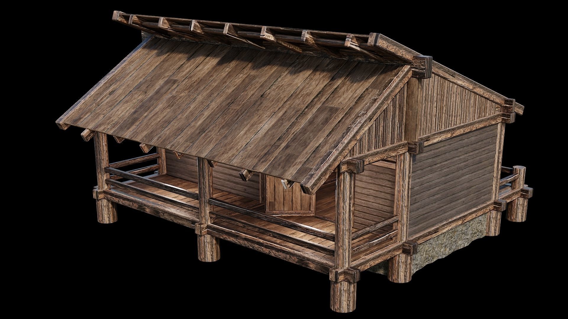 Medieval Houses Pack 13-14-15-16-17-18 - 4K Textures Game Ready Low-poly 3D model_61