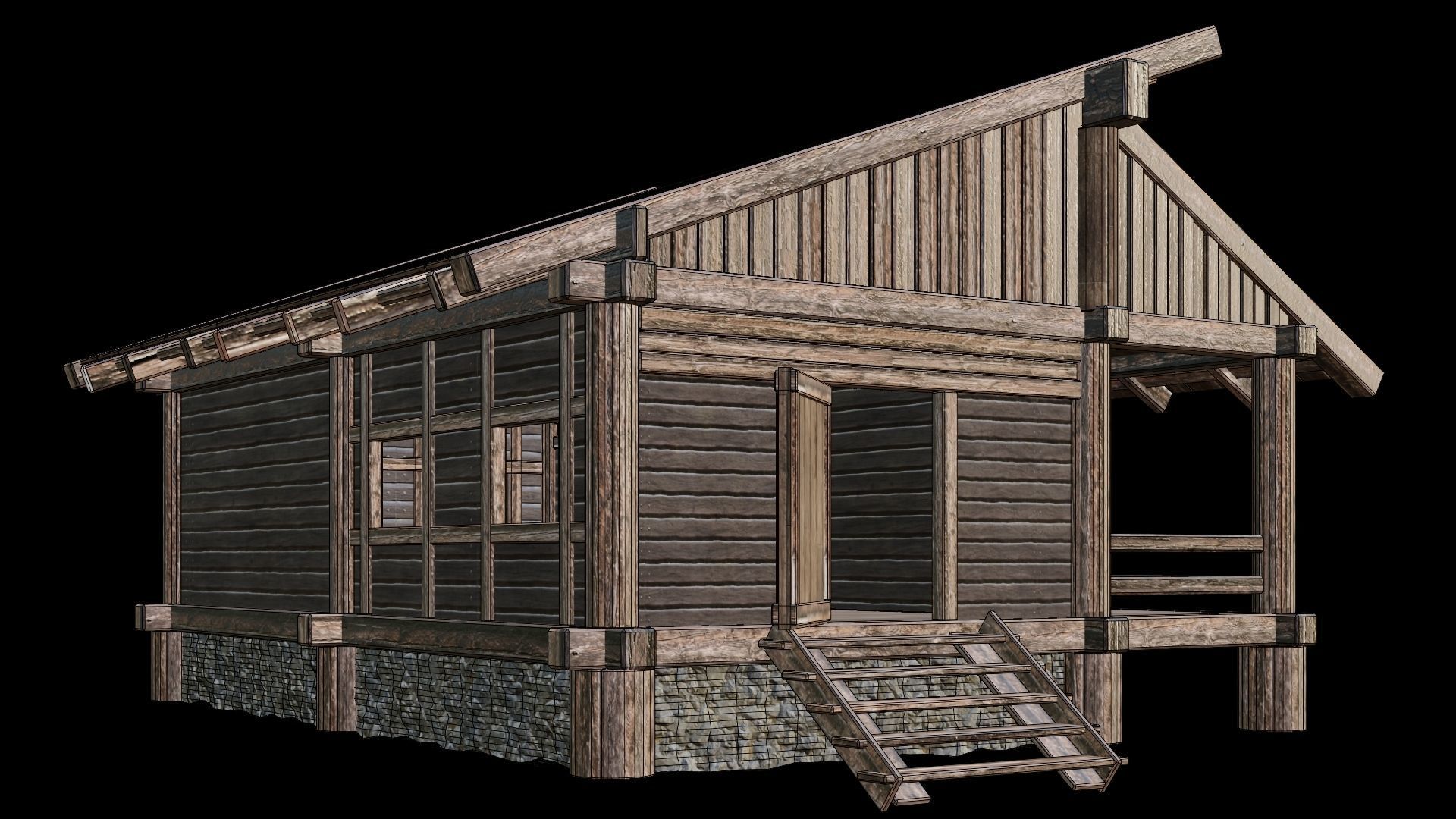 Medieval Houses Pack 13-14-15-16-17-18 - 4K Textures Game Ready Low-poly 3D model_21