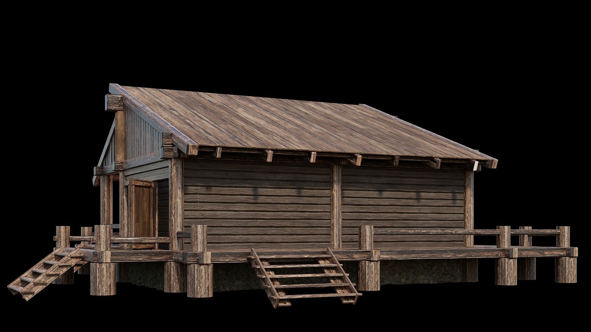 Medieval Houses Pack 13-14-15-16-17-18 - 4K Textures Game Ready Low-poly 3D model_68