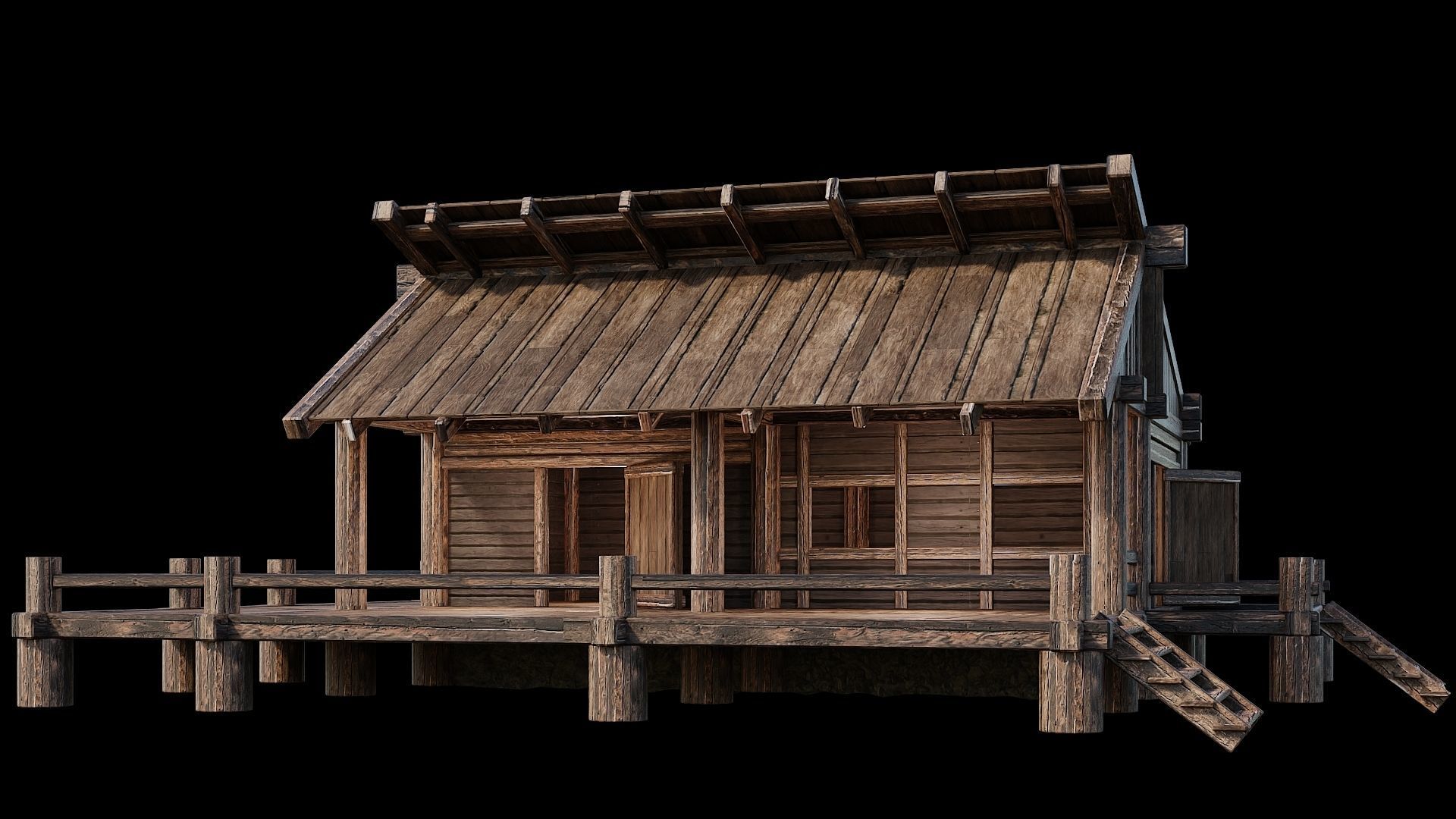 Medieval Houses Pack 13-14-15-16-17-18 - 4K Textures Game Ready Low-poly 3D model_72