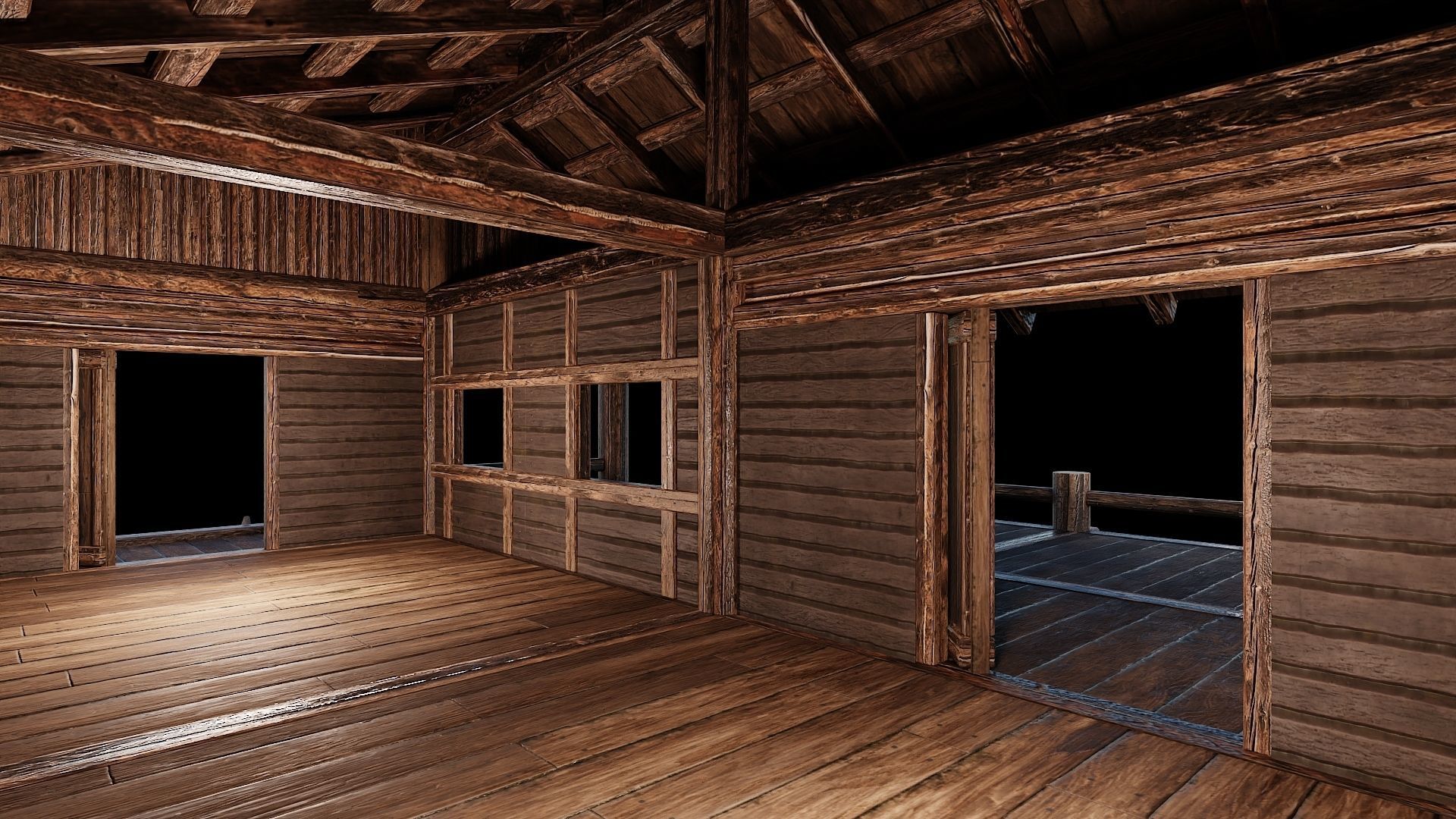 Medieval Houses Pack 13-14-15-16-17-18 - 4K Textures Game Ready Low-poly 3D model_16