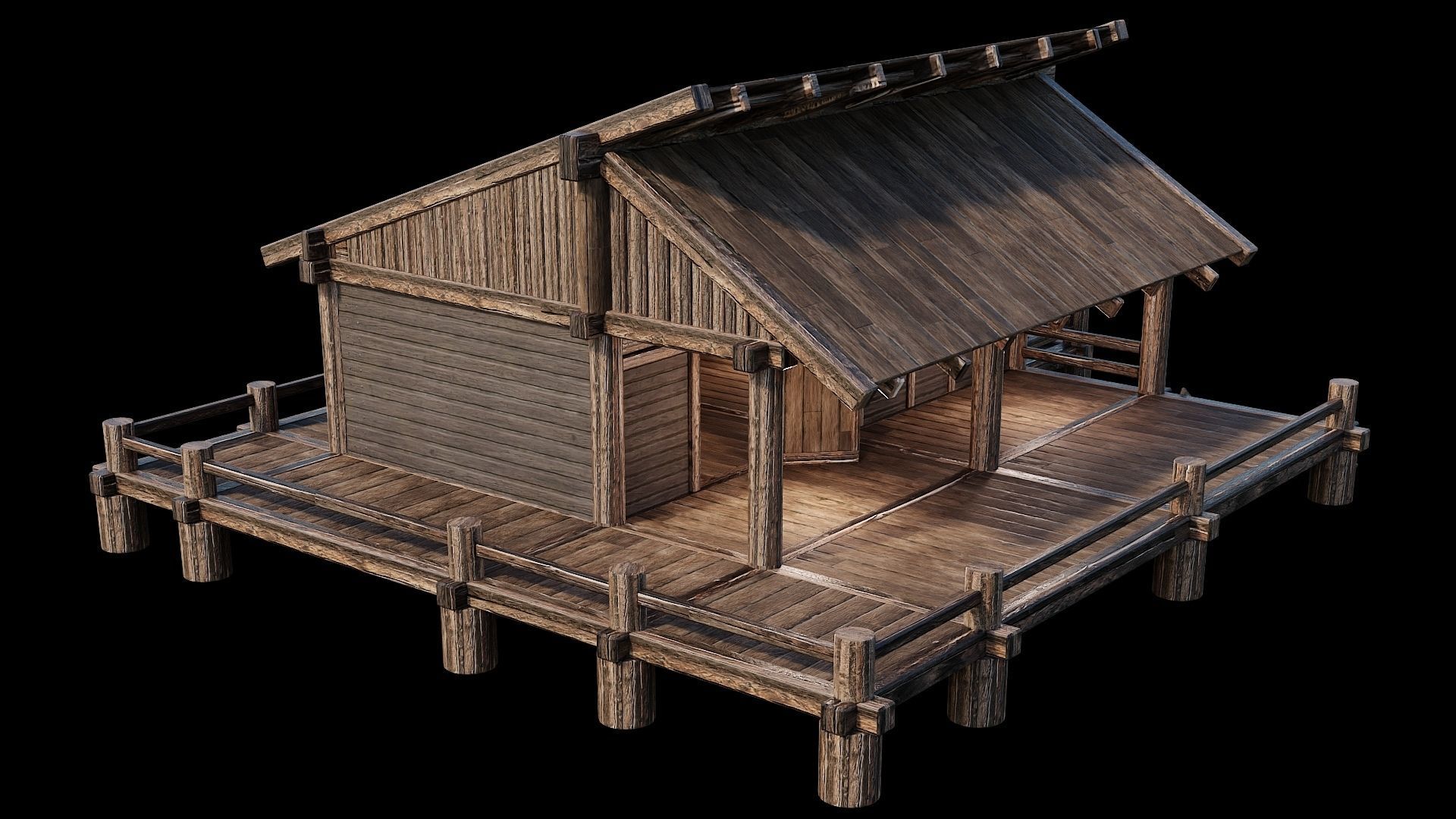 Medieval Houses Pack 13-14-15-16-17-18 - 4K Textures Game Ready Low-poly 3D model_66