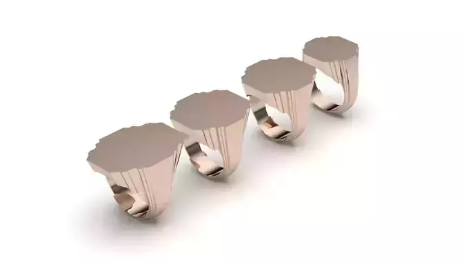  signet ring hollow and solid 8 pieces model31