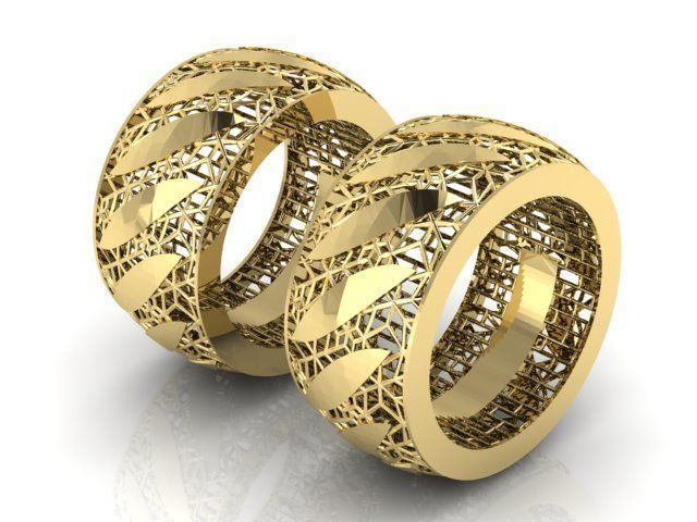 Ring1 gold ring with intricate design 3D print model_2