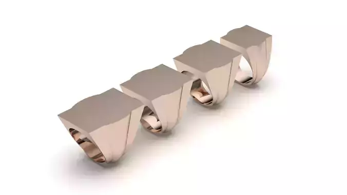 signet ring hollow and solid 8 pieces model36