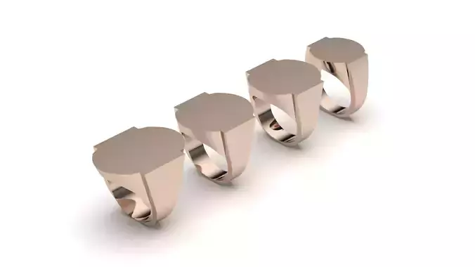 signet ring hollow and solid 8 pieces model39