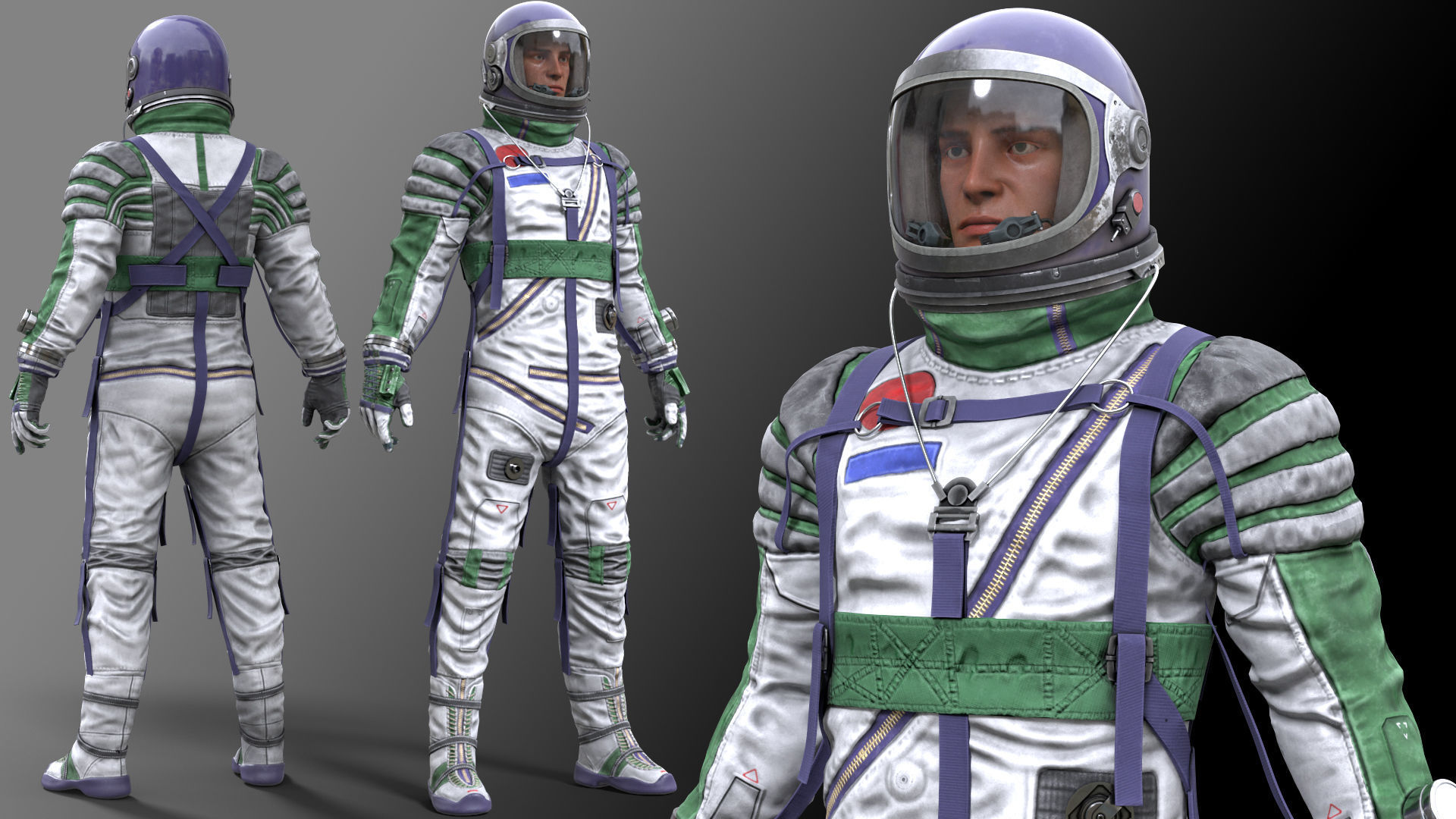 CS04 Space Suit FULL VERSION Low-poly 3D model_7