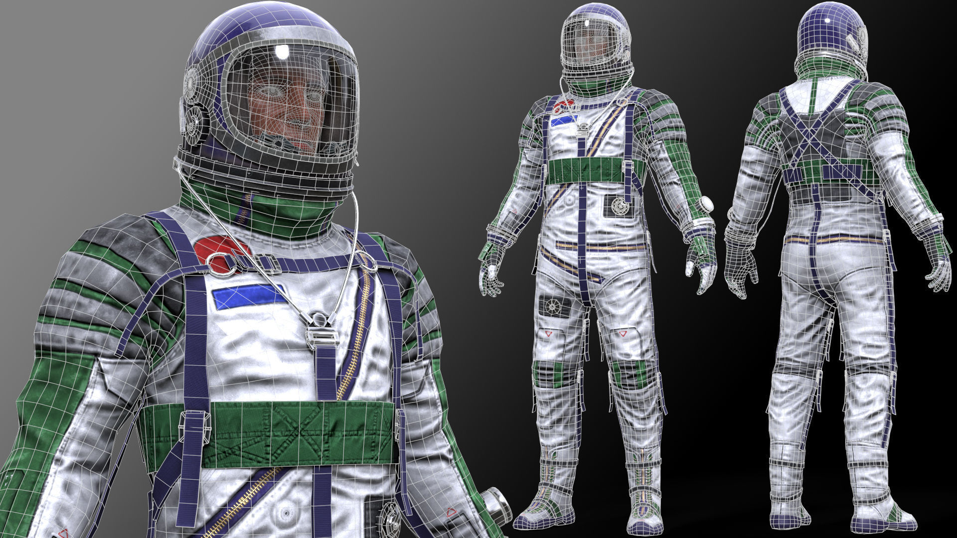 CS04 Space Suit FULL VERSION Low-poly 3D model_10