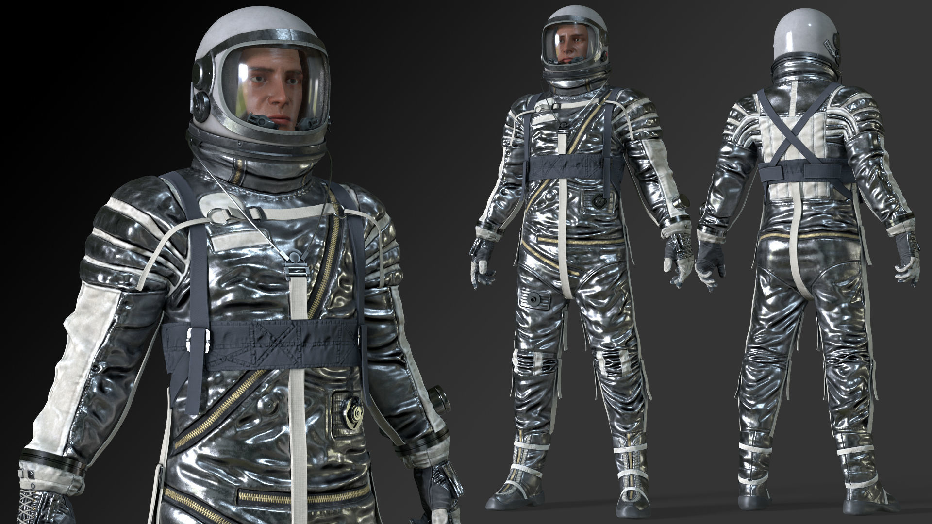 CS04 Space Suit FULL VERSION Low-poly 3D model_3
