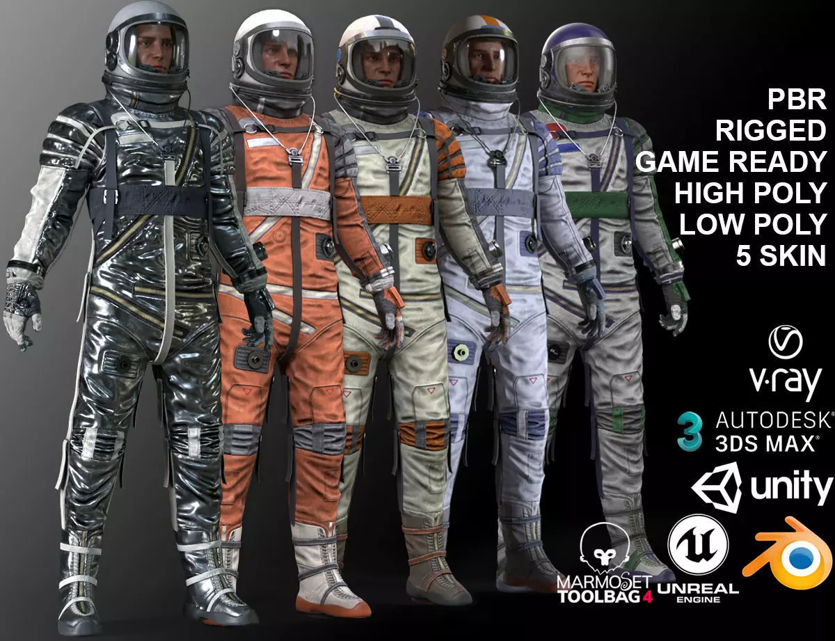 CS04 Space Suit FULL VERSION Low-poly 3D model_0
