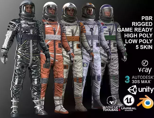 CS04 Space Suit FULL VERSION Low-poly 3D model