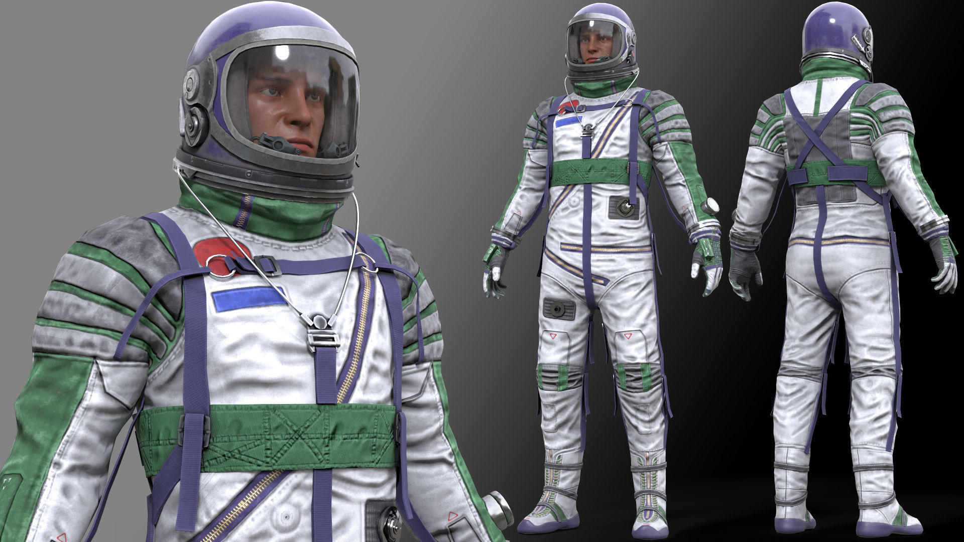 CS04 Space Suit FULL VERSION Low-poly 3D model_9