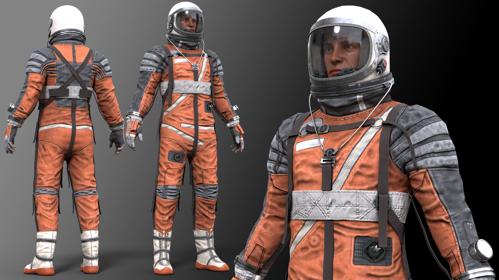 CS04 Space Suit FULL VERSION Low-poly 3D model_13