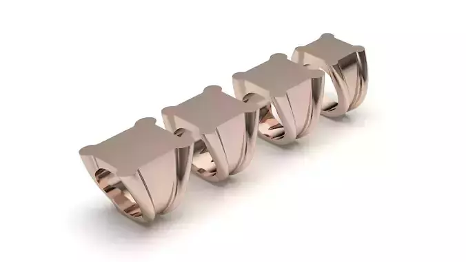  signet ring hollow and solid 8 pieces model42