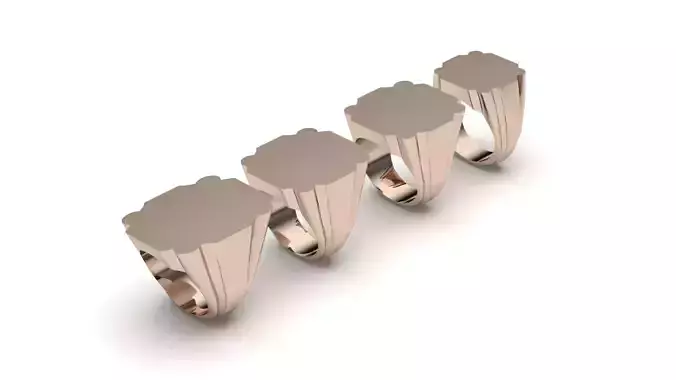 signet ring hollow and solid 8 pieces model50