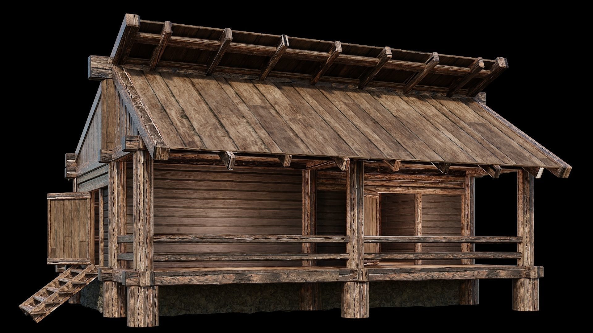 Medieval Houses 15 - 4K Textures Game Ready Low-poly 3D model_13