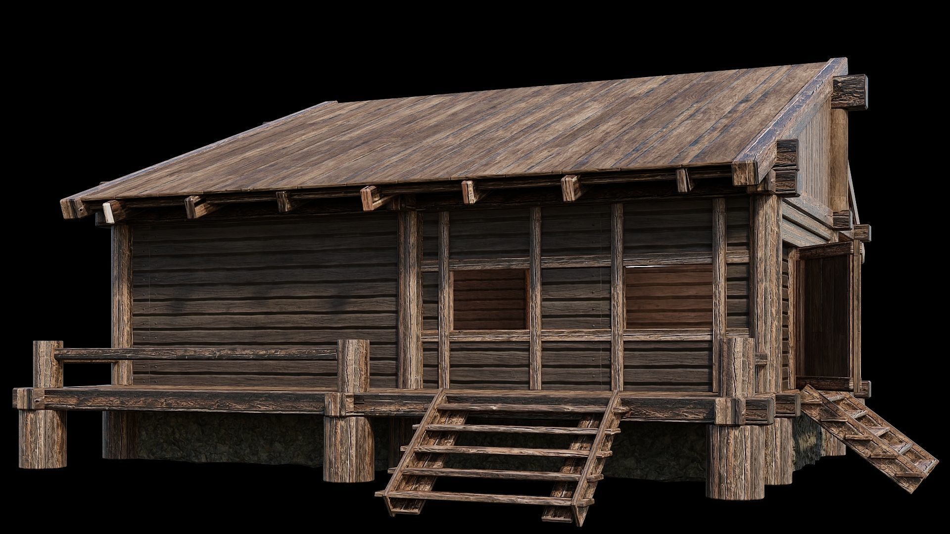 Medieval Houses 15 - 4K Textures Game Ready Low-poly 3D model_12