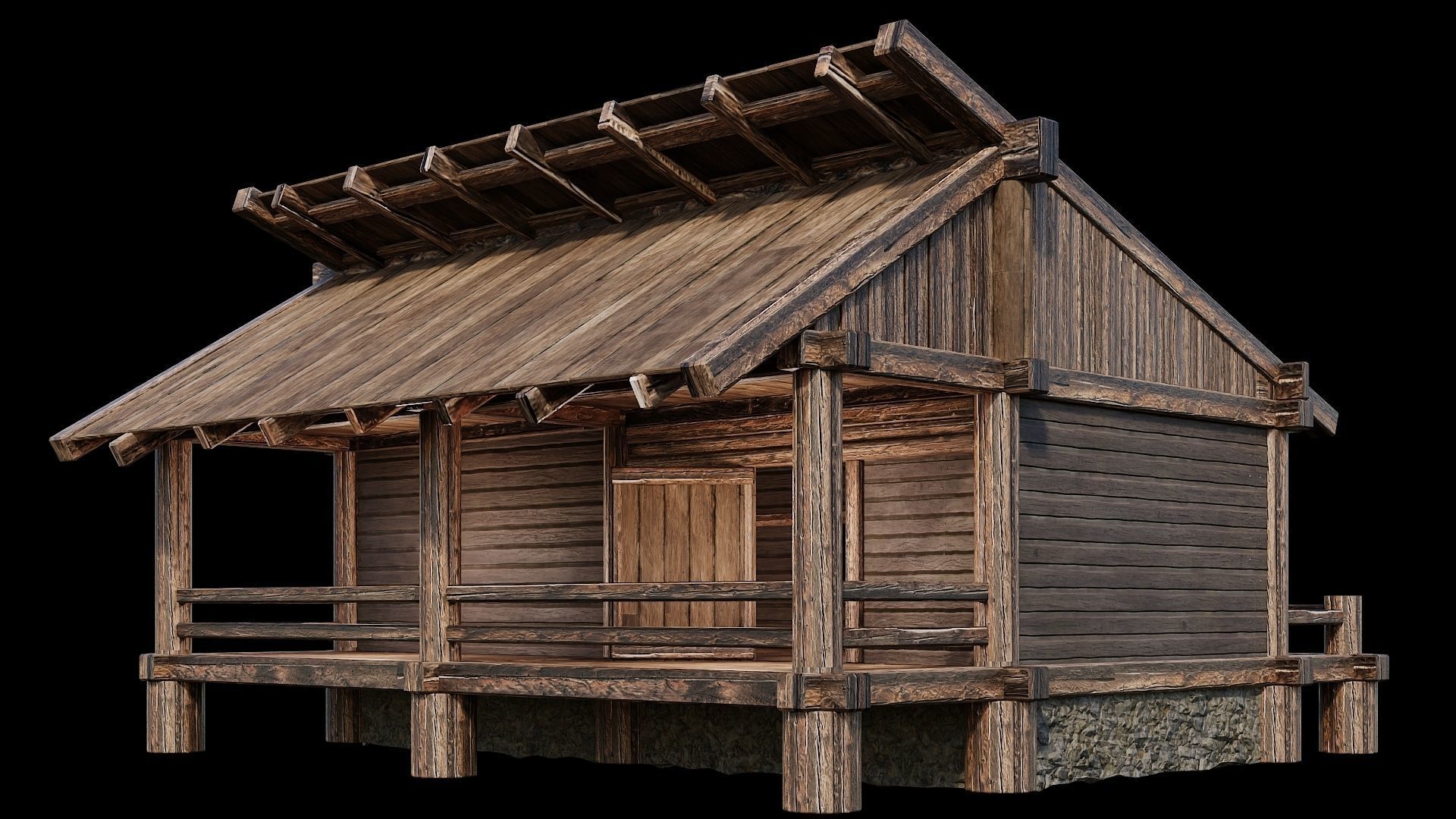 Medieval Houses 15 - 4K Textures Game Ready Low-poly 3D model_10