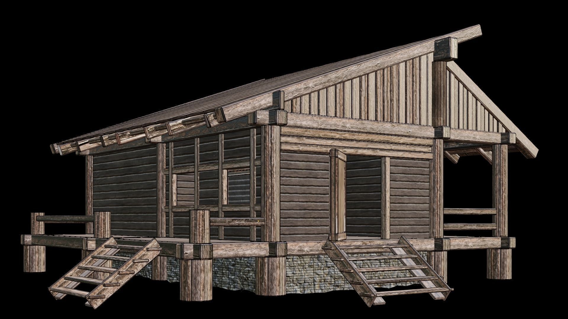 Medieval Houses 15 - 4K Textures Game Ready Low-poly 3D model_5