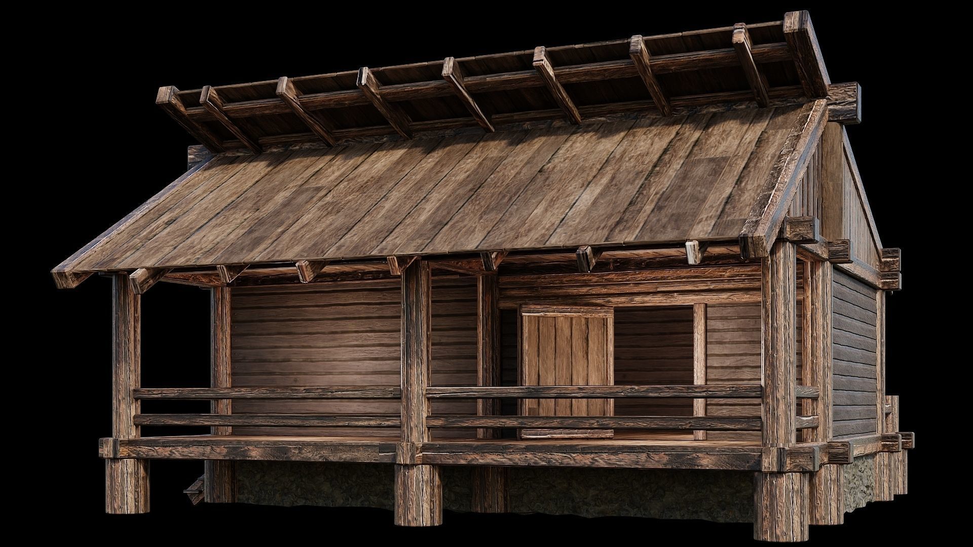 Medieval Houses 15 - 4K Textures Game Ready Low-poly 3D model_7