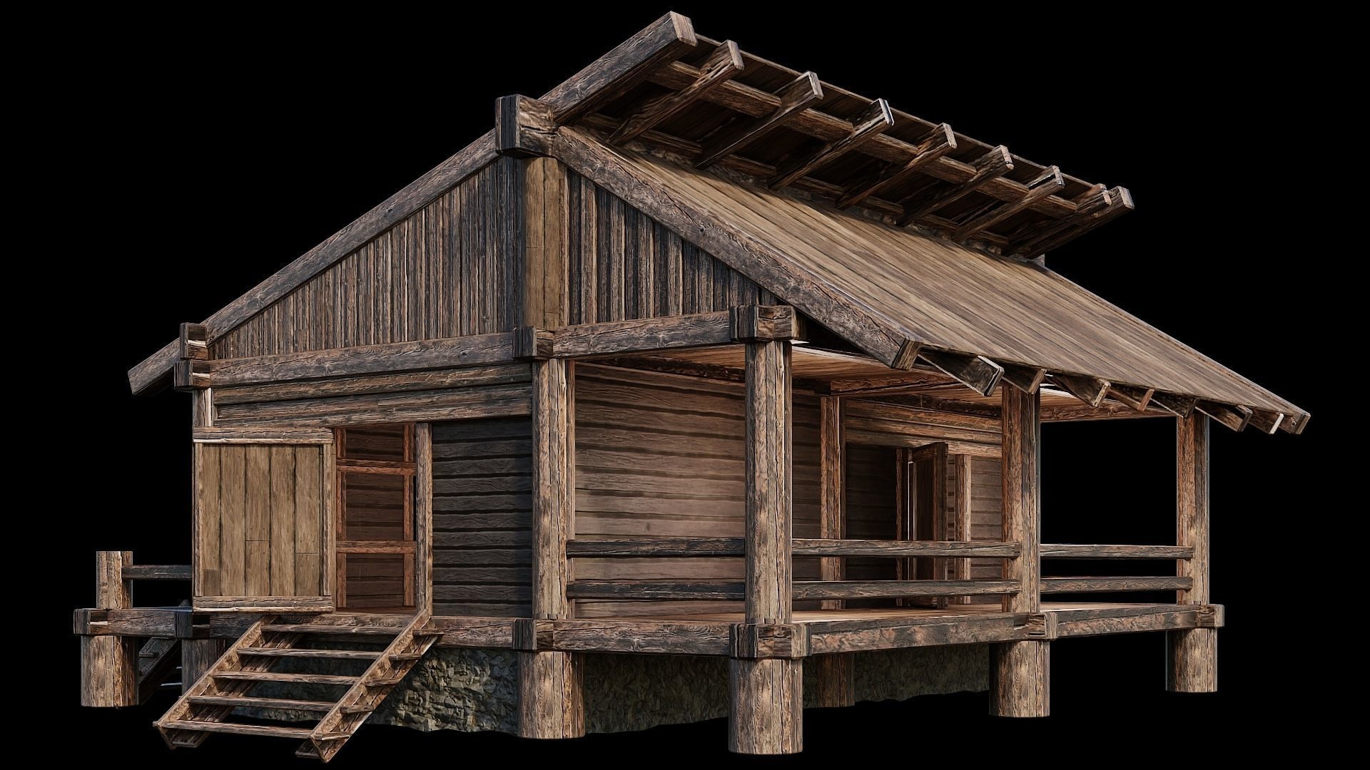 Medieval Houses 15 - 4K Textures Game Ready Low-poly 3D model_2
