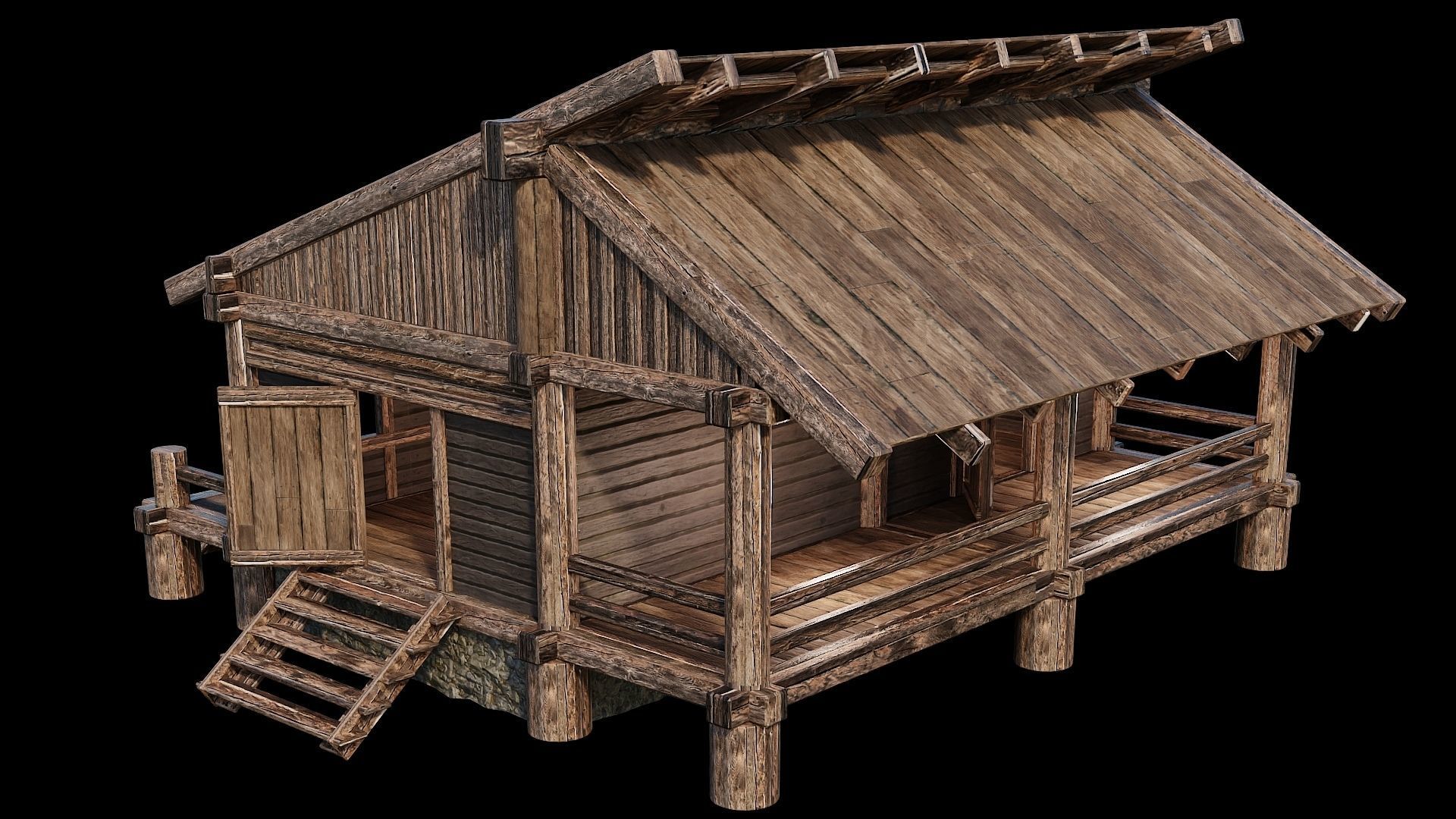 Medieval Houses 15 - 4K Textures Game Ready Low-poly 3D model_6