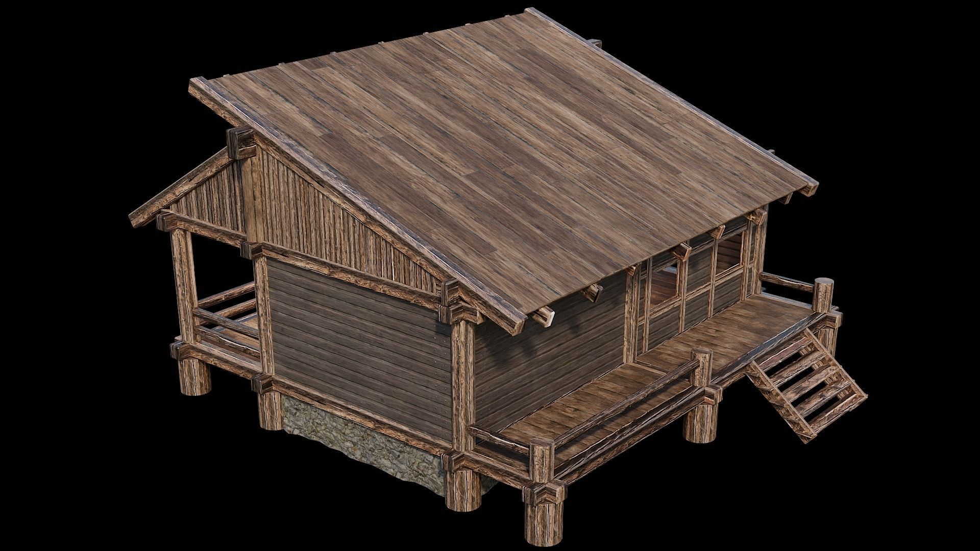 Medieval Houses 15 - 4K Textures Game Ready Low-poly 3D model_9