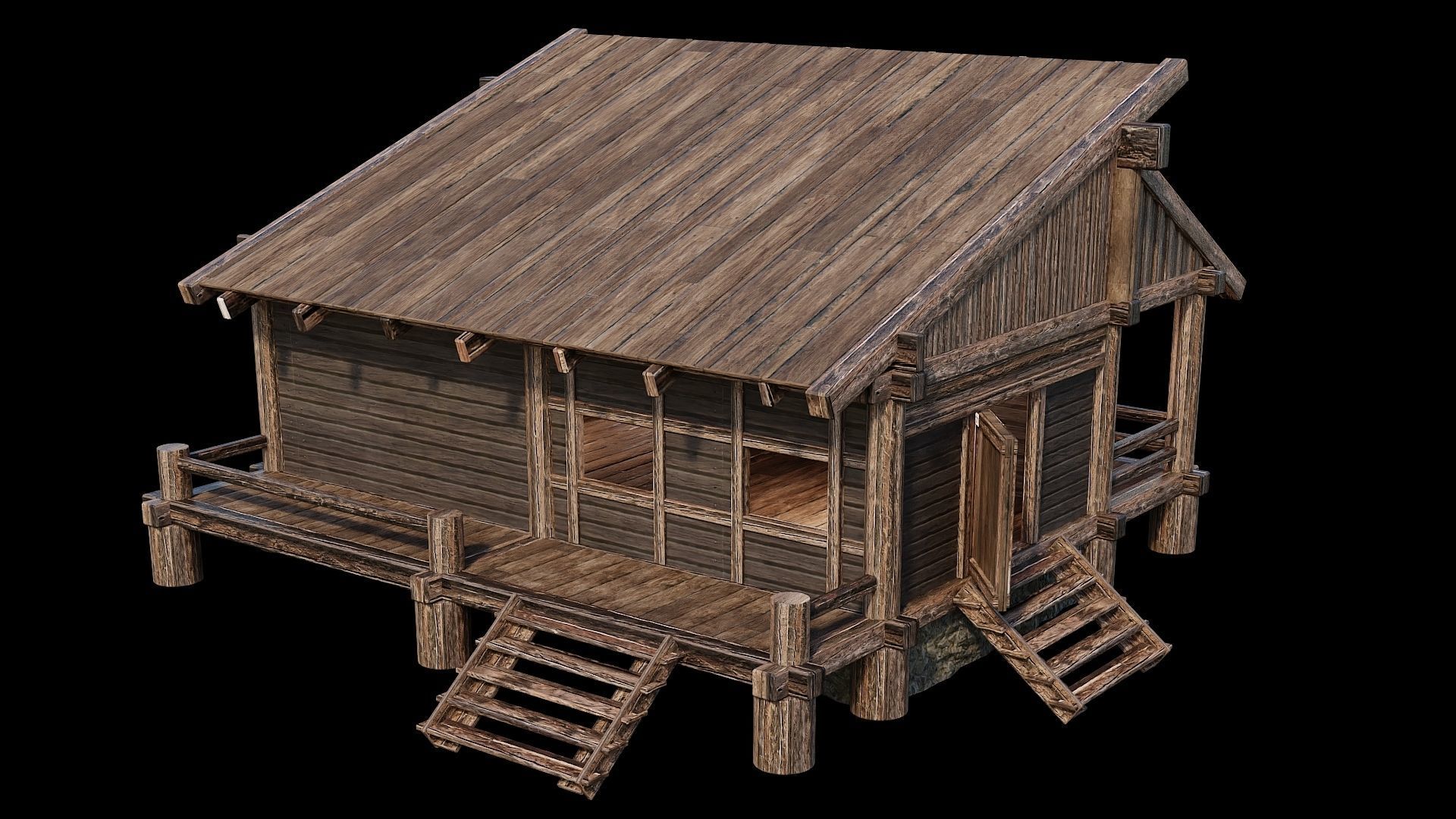 Medieval Houses 15 - 4K Textures Game Ready Low-poly 3D model_14
