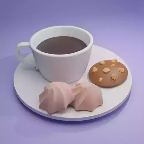 Coffee cup of and cookies